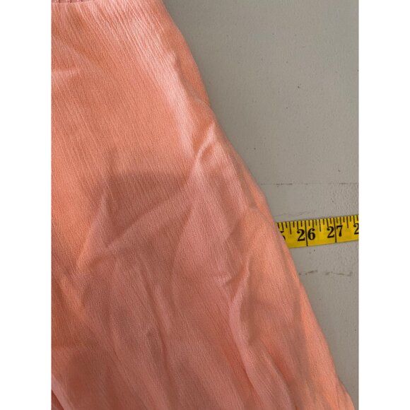 NWT Torrid Peach Flowy V-Neck Dress With Crochet Details & Tassel Tie Size 1 - Picture 10 of 11